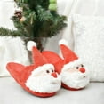 thumbnail image 4 of Wuxian Kids Shoes Christmas Cute Cartoon Santa Pattern Cozy Winter Slippers For Girls Indoor Thick Plush Lined Shoes Soft Sole Comfort Sandals Footwear Lightweight Comfy Footwear,Red,7-8 Years, 4 of 4