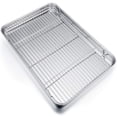 thumbnail image 1 of P&P CHEF Extra Large Baking Sheet and Rack Set, Stainless Steel Cookie Sheet Baking Pan with Cooling Rack, Rectangle 19.6''x13.5''x1.2'', Oven & Dishwasher Safe -Half Size, 1 of 7