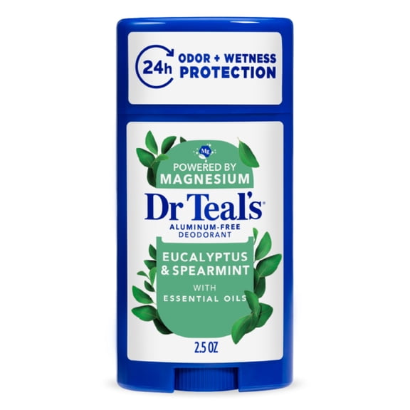Dr Teal's Aluminum Free Deodorant, Eucalyptus with Essential Oils, 2.5 oz