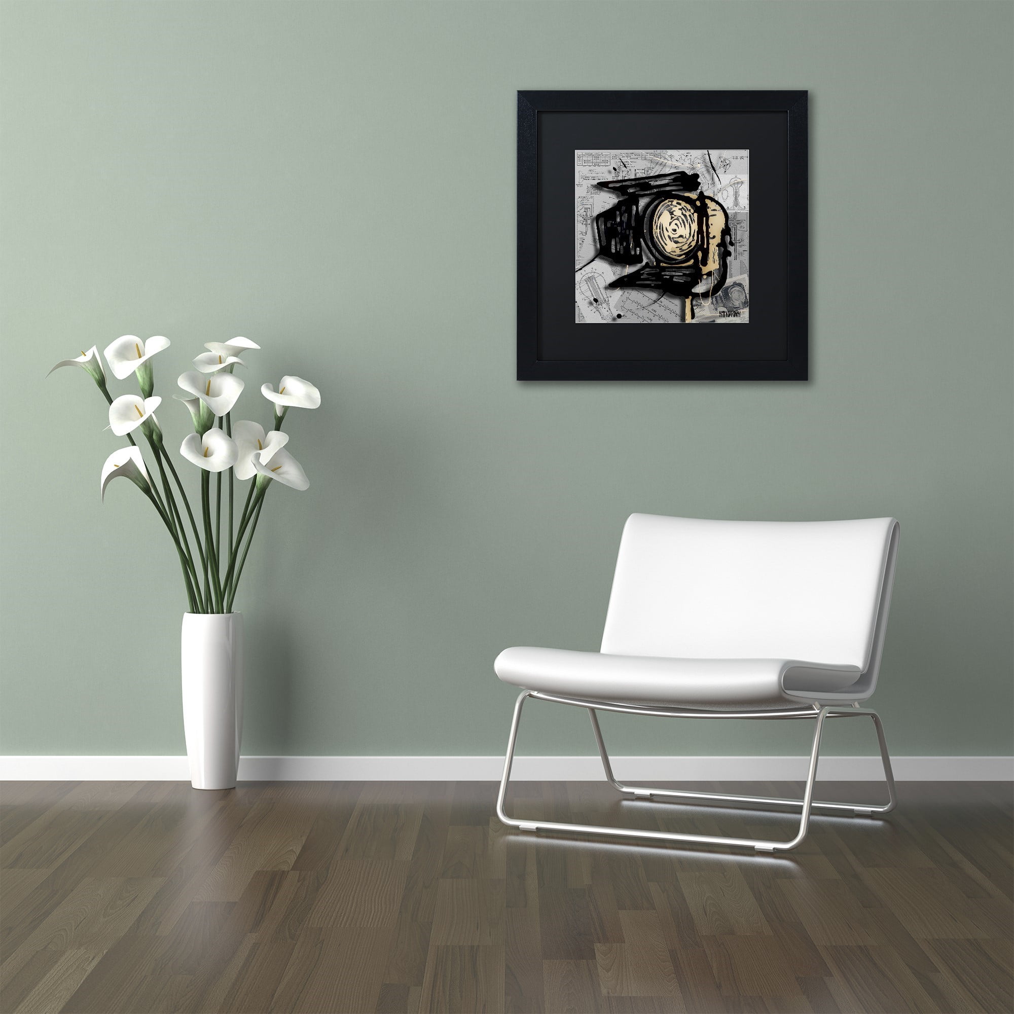 Trademark Fine Art "Movie Light" Canvas Art by Roderick Stevens, Black Matte, Black Frame