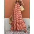 thumbnail image 4 of Kishawna Womens Boho Floral Puff Sleeve Tiered Maxi Dress Long Dresses, 4 of 5