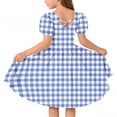 thumbnail image 2 of QSXADF Girls' Summer Casual Dress Sundress Children's Round Neck Sleeve Short Sleeved Dress Classic Back Girl Summer Dress Summer Outfits, 2 of 7