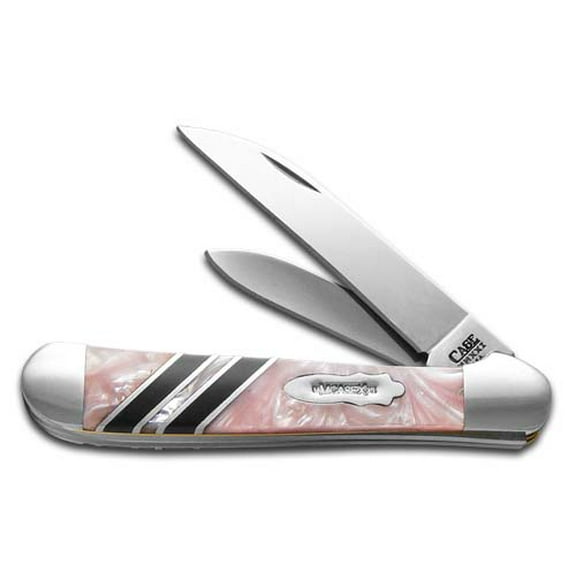 Case xx Knives Copperhead Vault Collection Pink Pearl & Black Corelon Stainless Pocket Knife