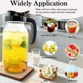 thumbnail image 3 of 64oz Mason Jar Pitcher With Lid Half Gallon Glass Water Pitchers Wide Mouth  2 Quart Cold Hot Water Jug For Coffee,Lemonade, Iced Tea,Milk,Juice Sun Tea Container For Fridge, 3 of 7