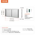 thumbnail image 4 of VEVOR BBQ Access Door, 42W x 21H Inch Double Outdoor Kitchen Door, Stainless Steel Flush Mount Door, Wall Vertical Door with Handles, for BBQ Island, Grilling Station, Outside Cabinet, 4 of 9