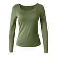 thumbnail image 4 of SNKSDGM Female T-Shirts Long Sleeve Shirts for Women Fall Colors Seamless Moda Long Sleeve T Shirt with Built in Bra for Yoga Fitness and Everyday Comfort S, 4 of 4