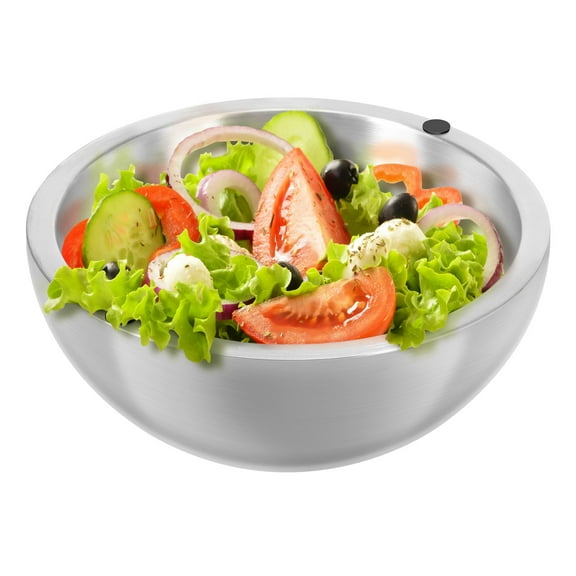 LINFANG Stainless Steel Dip Chiller Bowl Serving Bowl with Double Walled Ice Cavity Insulated Etch Resistant Robust Long Service Life for Party Gatherings
