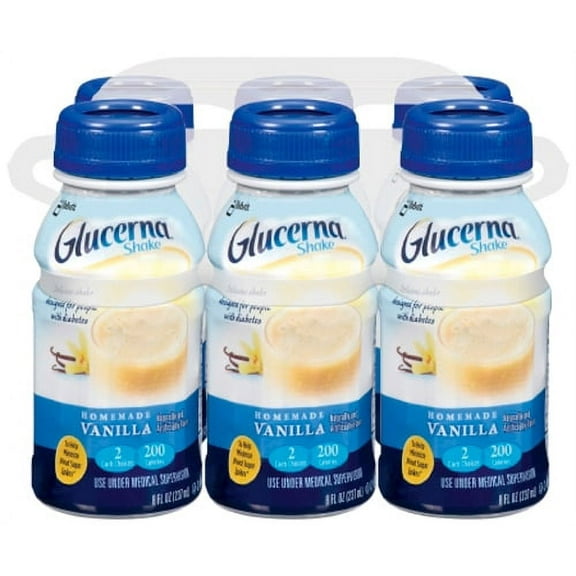 Glucerna Shakes, Homemade Vanilla, 8 oz Bottles - Case of 24