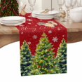 thumbnail image 6 of Red Christmas Cotton Linen Table Runner for Dining Kitchen, Xmas Tree Snowflake Winter Botanical Wedding Outdoor Party Tablerunners Decoration, Dresser Scarf Coffee Tablecloth Runners 13x108 Inches, 6 of 9