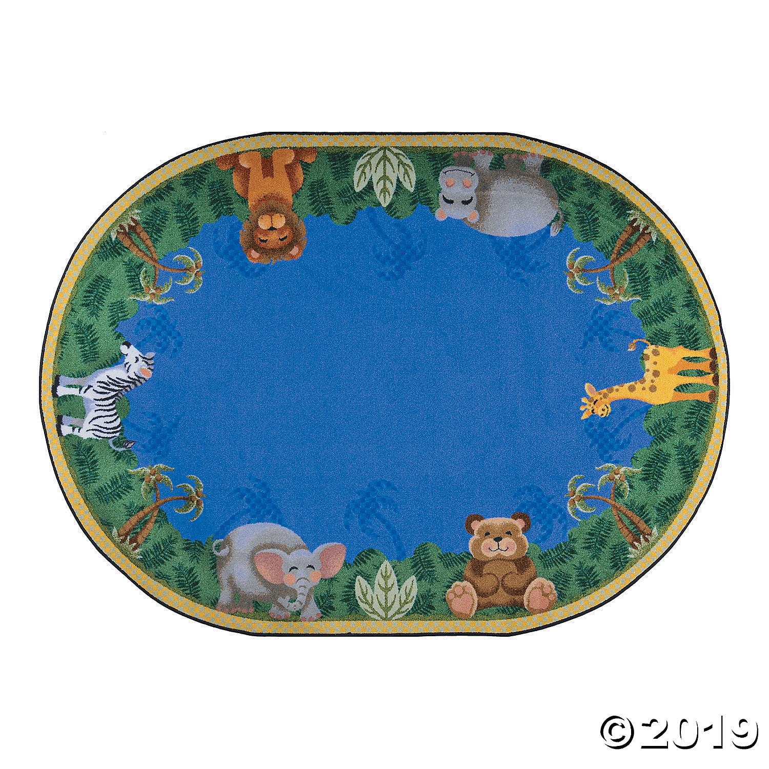 Jungle Friends® Oval Classroom Rug 7 ft. 8" X 10 ft. 9"