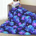 thumbnail image 6 of Bingfone Skull flower star sky Print Flannel Fleece Blanket Throw Blanket for Bed,Sofa,Couch,Travel,Camping(80"x60" ), 6 of 8