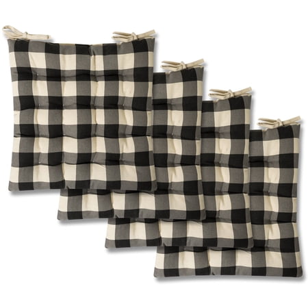 YouLoveIt Tufted Chair Cushion 16 x16  Chair Pad Cushion Buffalo Check Tufted Chair Pad Cushion  Comfortable Seat Cover  2/4/6 Packs