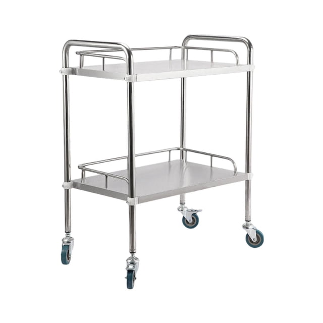 Lipstore Lab Utility Cart 2 Layer 360 degree Silent Wheels Mobile Utility Cart, Lab Serving XS