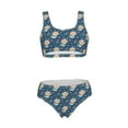 thumbnail image 7 of Pofeuu Astronaut Corgi Dog Print Womens Bathing Suits Modest High Waisted Bikini Sets Cute Halter 2 Piece Swim Suit, 7 of 7