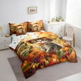 thumbnail image 3 of jejeloiu Cartoon Pet Kitten Bedding Comforter Set 7pcs,Love Fall Maple Queen Bedding Sets,Autumn Harvest Pumpkin Globe Queen Sheet Sets For Teens,Breathable Home Decor Reversible, 3 of 8