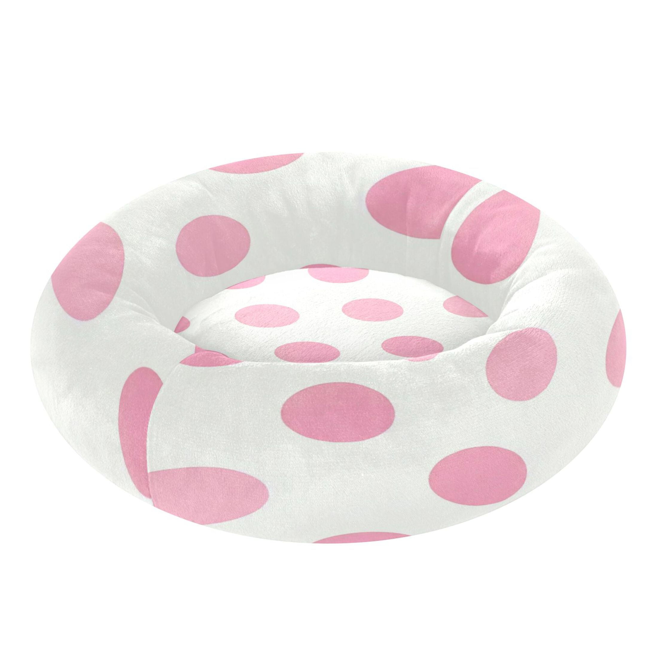 Iauyy Pet Couch Donut Cat Bed for Indoor Cats/Small Dogs Washable & Machine with Non-slip Bottom Calming Cat Furniture, The Pattern Of Dots (XS)