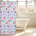 thumbnail image 3 of Erosebridal Cute Ladybug Shower Curtain 72Wx72L,Kawaii Floral Bathroom Curtain,Blue Pink, 3 of 5
