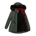 thumbnail image 3 of Women's Parka Coat Winter Coats Warm Jacket Long Parka Coat Thichkened Winter Jacket with Pockets and Removable Hats, 3 of 4