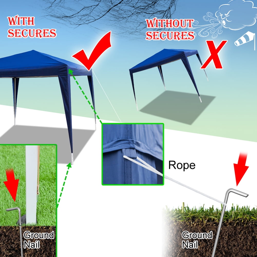 Aimee Lii 116"x116" Canopy Tent Awnings for Decks, Backyard Canopy Gazebo, Awnings for Patio Waterproof, Outdoor Patio Awnings for Party Camping BBQ Events, Blue