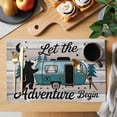 thumbnail image 2 of Placemat Set of 4 Adventure Bear Camper Van Placemats for Dining Table Retro Forest Wood Grain Washable Table Mats for Kitchen and Party Decor Indoor & Outdoor Use, 2 of 8