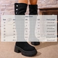 thumbnail image 3 of Women Platform Knee‑High Boots, Suede Fold‑Over Tall Boots with Metal Buckle Strap, Round‑Toe Chunky Block Heel Lug Sole Winter Boots, 3 of 7