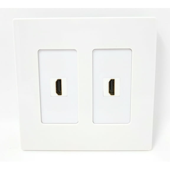 RiteAV - 2 Port HDMI - Dual Gang Screwless Wall Plate - White