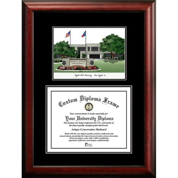 Campus Images TX999D-1411 14 x 11 in. Angelo State University Diplomate Diploma Frame - Satin Mahogany
