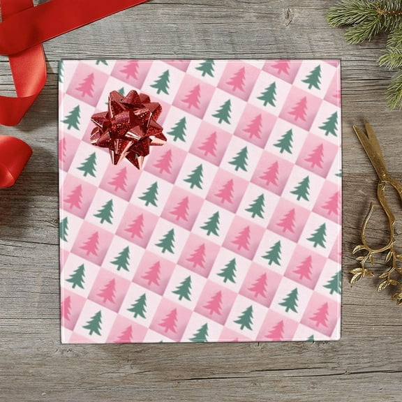 Christmas Wrapping Paper | Premium Holiday Gift Wrap | Pink Pines 58" x 23" (1–5 Rolls) - 1 Roll