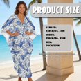 thumbnail image 2 of DISNIMO Shark Flower Printed Womens Kaftan Dresses Long Caftan Dress Plus Size Batwing Sleeve Swimsuit Cover up V-Neck Summer Beach Coverups for Bathing Suit, 2 of 7