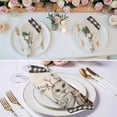 thumbnail image 2 of Cloth Napkins Set of 6 - 20x20 Inches, Cute Owls Washable Reusable Table Napkins, Winter Animals Berry Vintage Black Plaid Beige Soft & Absortbent Dining Napkin for Party Wedding Hotel Restaurant, 2 of 8
