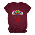 thumbnail image 1 of Pompotops T-Shirt Décontracté à Manches Courtes Imprimé Coloré pour Femmes, 1 of 4