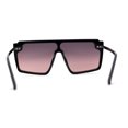 thumbnail image 2 of Retro Flat Top Shield Oversize Half Rim Rimless Sunglasses Black Gunmetal Burgundy Mirror, 2 of 4