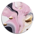 thumbnail image 2 of Designart "Mysterious Marble in Pink and Gold (V) III" Abstract Marble Metal Round Wall Art, 2 of 5