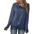thumbnail image 1 of Pullovers à Manches Longues pour Femmes Col Bénitier Tunique Chemise Décontractée, 1 of 5
