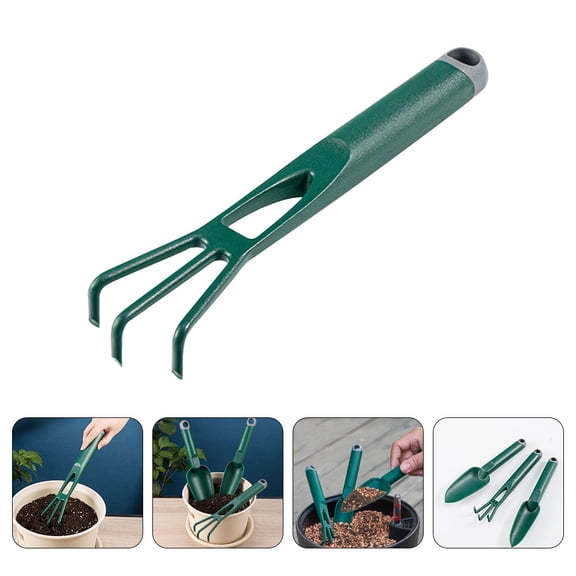 LEORX Hand Rake Cultivator Plastic Green Gardening Soil Loosening 1Pcs