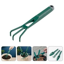 LEORX Hand Rake Cultivator Plastic Green Gardening Soil Loosening 1Pcs