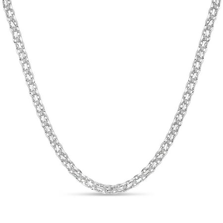 - Sterling Silver 3MM Bismark Chain Necklace 20 Inches