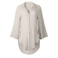 thumbnail image 2 of Pntutb Womens Plus Size Loose Button Long Shirt Dress Cotton Ladies Casual Tops T-Shirt Blouse, 2 of 6