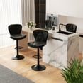 thumbnail image 1 of Hawsaiy Modern Bar Stools Set of 4, Adjustable Faux Leather Upholstered Swivel Bar Stools, Counter Height Bar Chairs with Back for Kitchen Island, Black, 1 of 6