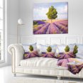thumbnail image 2 of Designart Lonely Green Tree in Lavender Field - Landscape Printed Throw Pillow - 18x18, 2 of 4