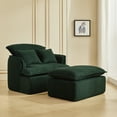 thumbnail image 2 of Newest Convertible Compressed Sofa Chair with Ottoman, Modern Corduroy Fabric Armchair for Small Spaces, Living Room, Dorm, or Apartment, 2 of 8