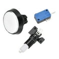 thumbnail image 3 of Botón de empuje para juegos de 60mm redondo, interruptor iluminado LED de 12V con microswitch para arcade, video, blanco, 5 piezas, 3 of 5
