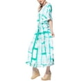 thumbnail image 3 of HAPPY BAY Women's Summer Loungewear OverSize Caftan Maxi Boho Nightwear for Women 2X-3X Green_AC645, 3 of 6
