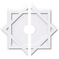 thumbnail image 2 of 24"OD x 5"ID x 13 1/4"C x 1"P Axel Architectural Grade PVC Contemporary Ceiling Medallion, Two Piece, 2 of 7