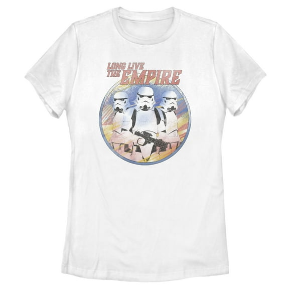 Women's Star Wars: The Mandalorian Stormtroopers Long Live The Empire  Graphic Tee White Small