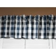 thumbnail image 2 of Poplin Buffalo Checkered Window Valance 58" Wide Black Navy and White, 2 of 2