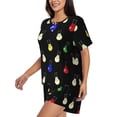 thumbnail image 3 of Womens Pajama Sets With Pocket, Light Bulb Print colorful Lounge Sets Short Sleeve Sleepwear PJ Sets for Women, 3 of 6