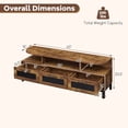 thumbnail image 3 of Costway TV Stand for TVs up to 75” Entertainment Center with 3 Storage Drawers Open Shelves Rustic Brown, 3 of 10