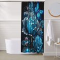 thumbnail image 6 of Shower Curtain, Blue Rose Butterfly Beautiful A Waterproof Fabric Plastic Shower Curtain, Drying Fast Bathroom Curtain with 9 Buttonholes, Ruffle Shower Curtain 60x72in, 6 of 8