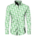 thumbnail image 4 of Camisas de moda para hombre, divertidas camisetas con estampado de letras, solapa con botones, cárdigan informal de manga corta y larga, ropa de calle de hip hop, camisa, 4 of 5